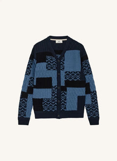 Anerkjendt - Aksvend Patchwork Sudadera de Poliéster Reciclado | Azul Marino