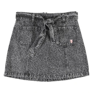 Sisters Department - Hayvan Desenli Pamuk Etek | Washed Black