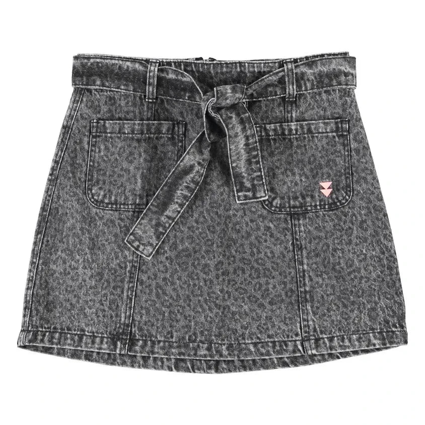 Sisters Department - Hayvan Desenli Pamuk Etek | Washed Black