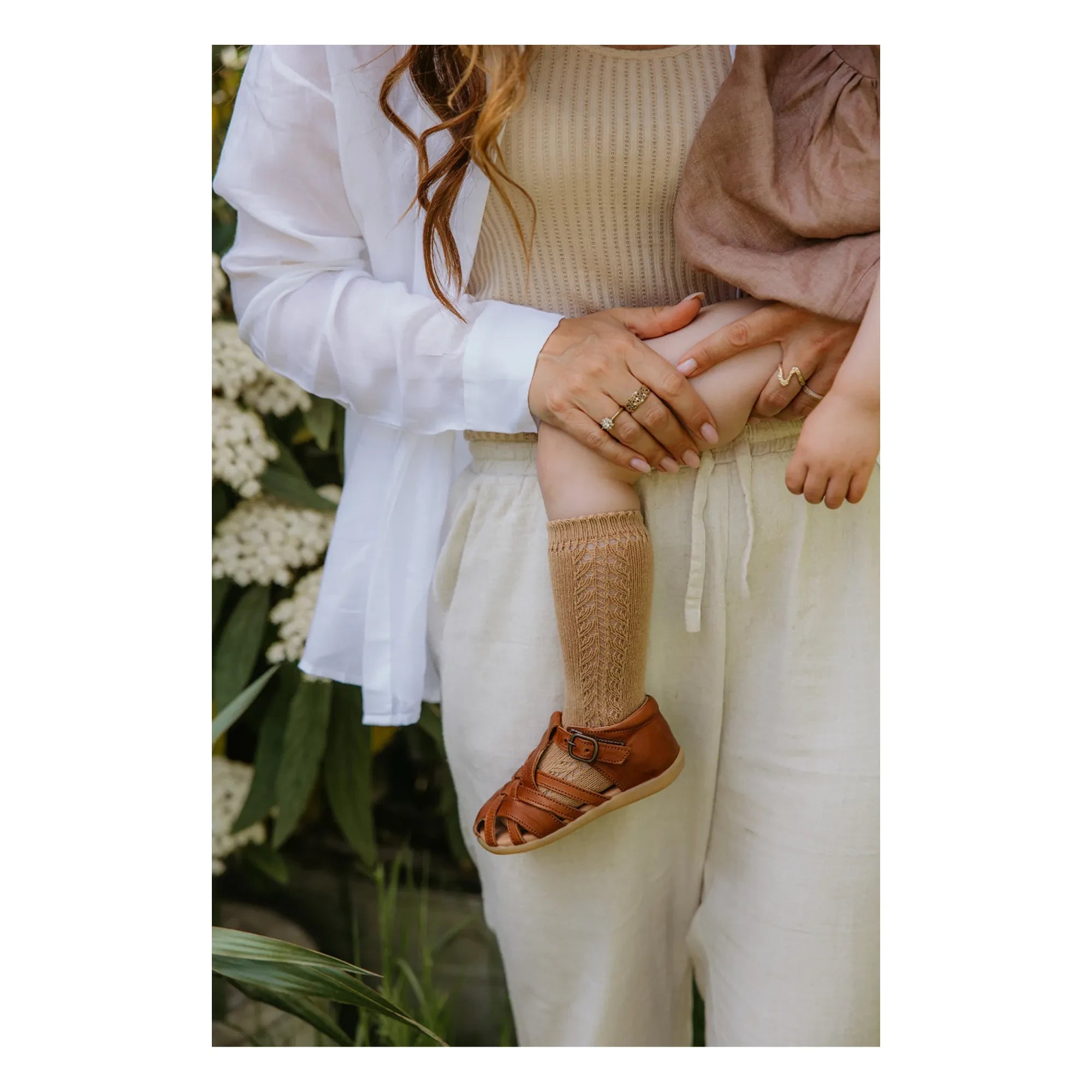 Petit Nord - Sandalias de piel con arañazos Diamond para principiantes | Coñac