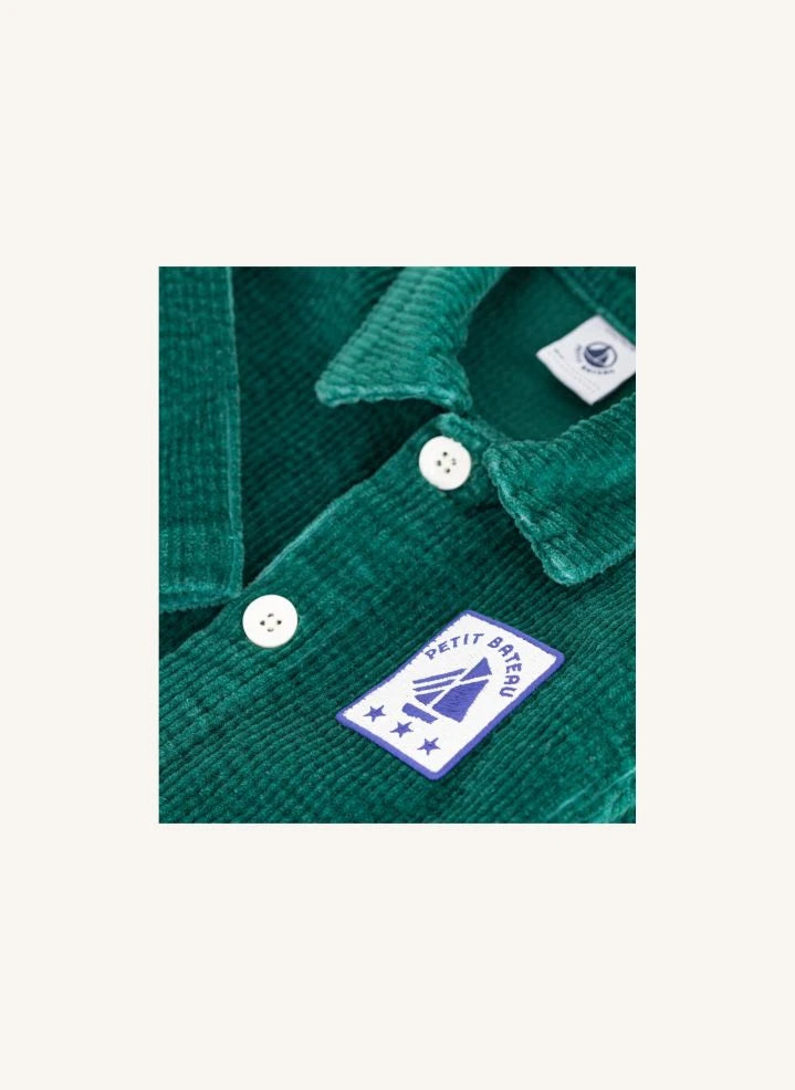 Petit Bateau - Mono Pompist canalé de algodón orgánico | Verde