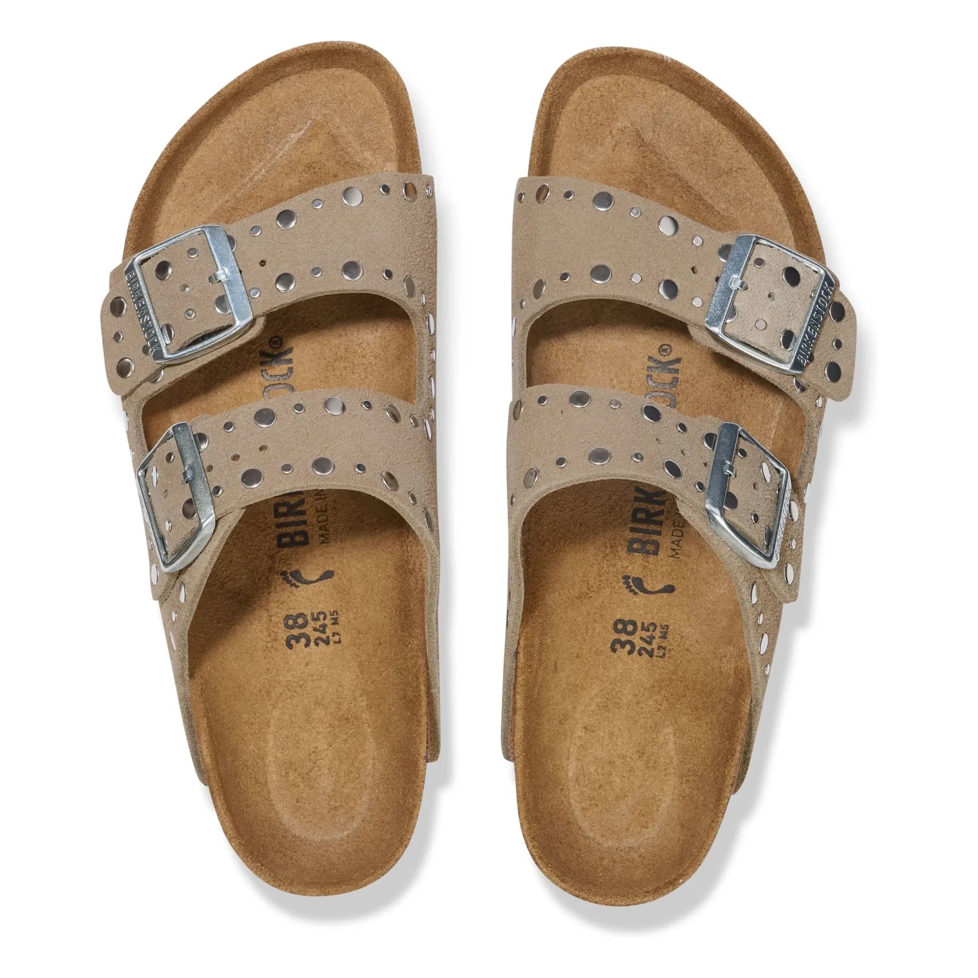 BIRKENSTOCK - Sandalias remachadas Arizona Sweden | Marrón topo
