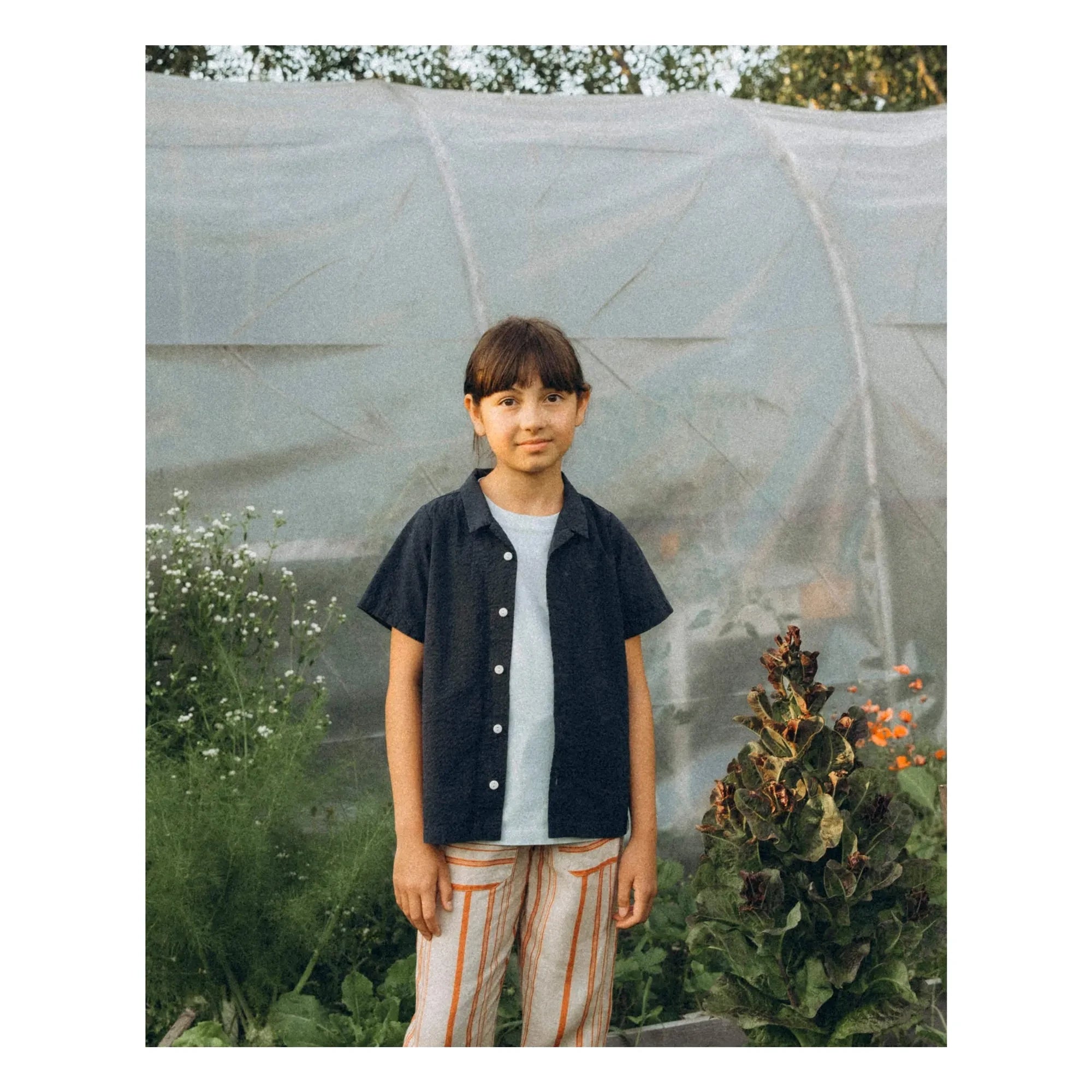 Matona - Camisa Lisa de Algodón Orgánico | Azul Marino