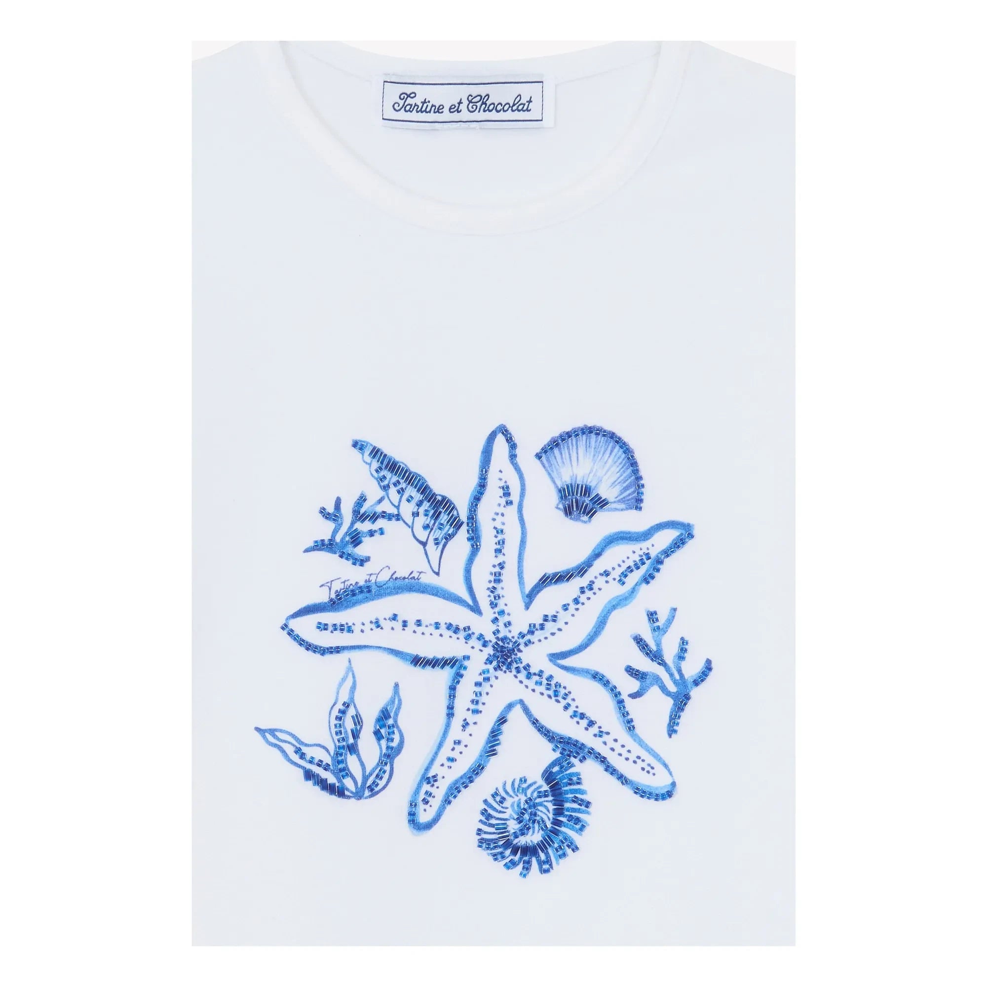 Tartine et Chocolat - Camiseta Estrella de Mar Perla | Blanco