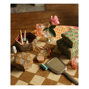 Doing Goods - Ahşap ve Pamuklu Altıgen Botanik Kutular - 2'li Set | Hardal