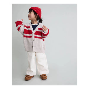 Búho - Cardigan Rayado | Rojo