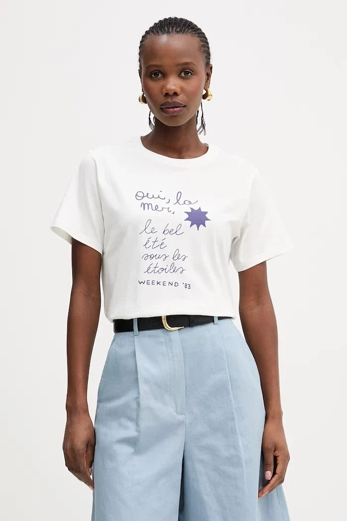 Camiseta de algodón Weekend Max Mara PANTERA