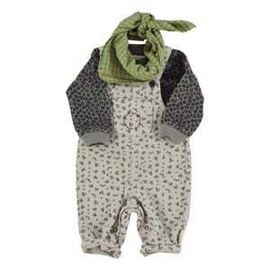 Piupiuchick - Pelele de bebé con estampado floral | Gris claro