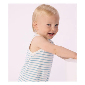 Petit Bateau - Mono de toalla a rayas | Azul