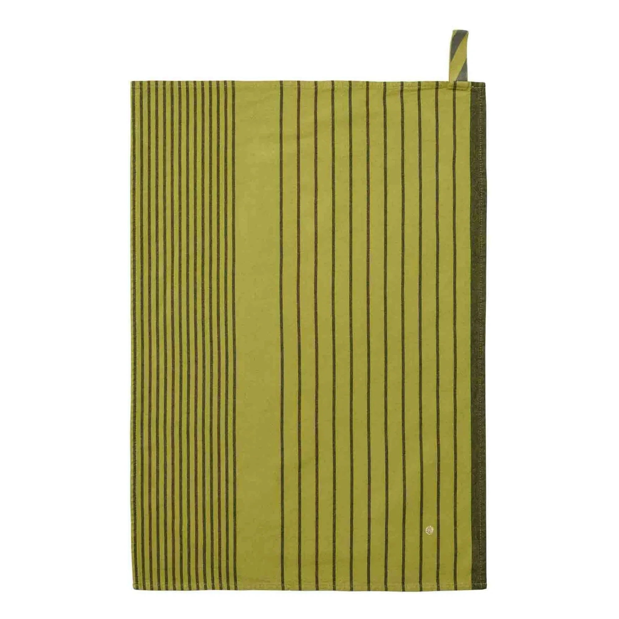 La guinda del pastel - Toalla de cocina de rayas de algodón orgánico Piero | Verde pistacho