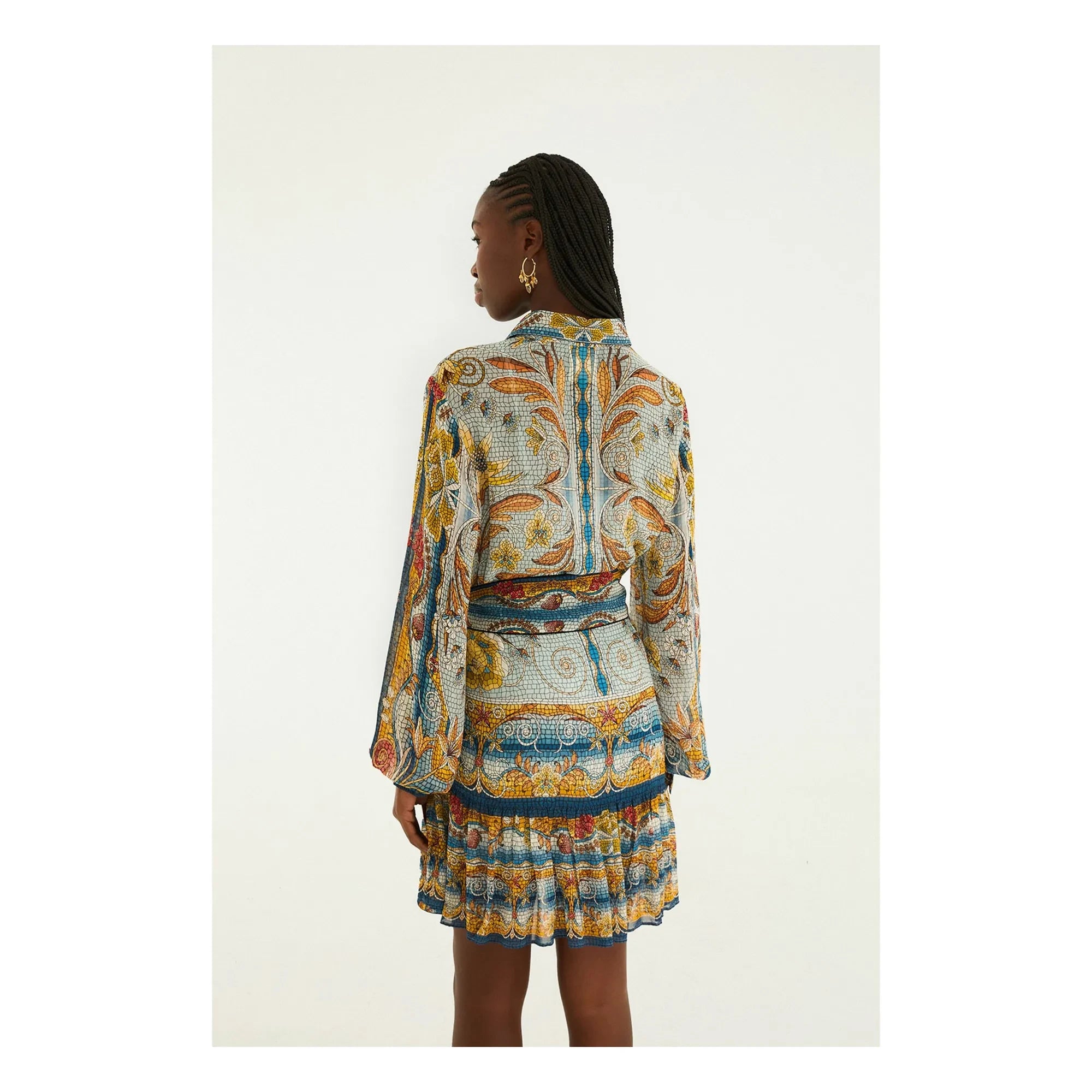 Farm Rio - Vestido Mosaic Garden | Azul
