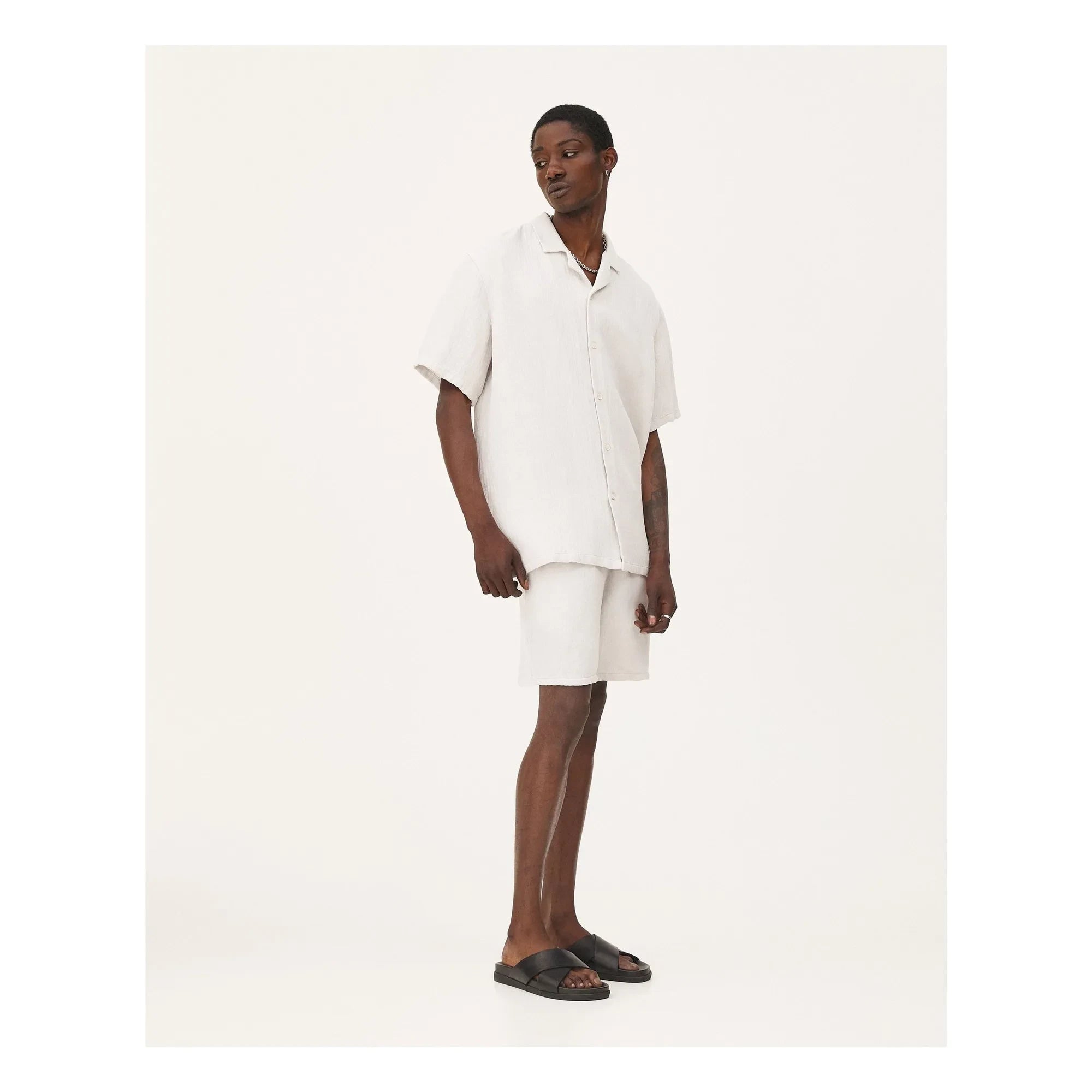 Noyoco - Camisa de lino Orleans | Gris claro