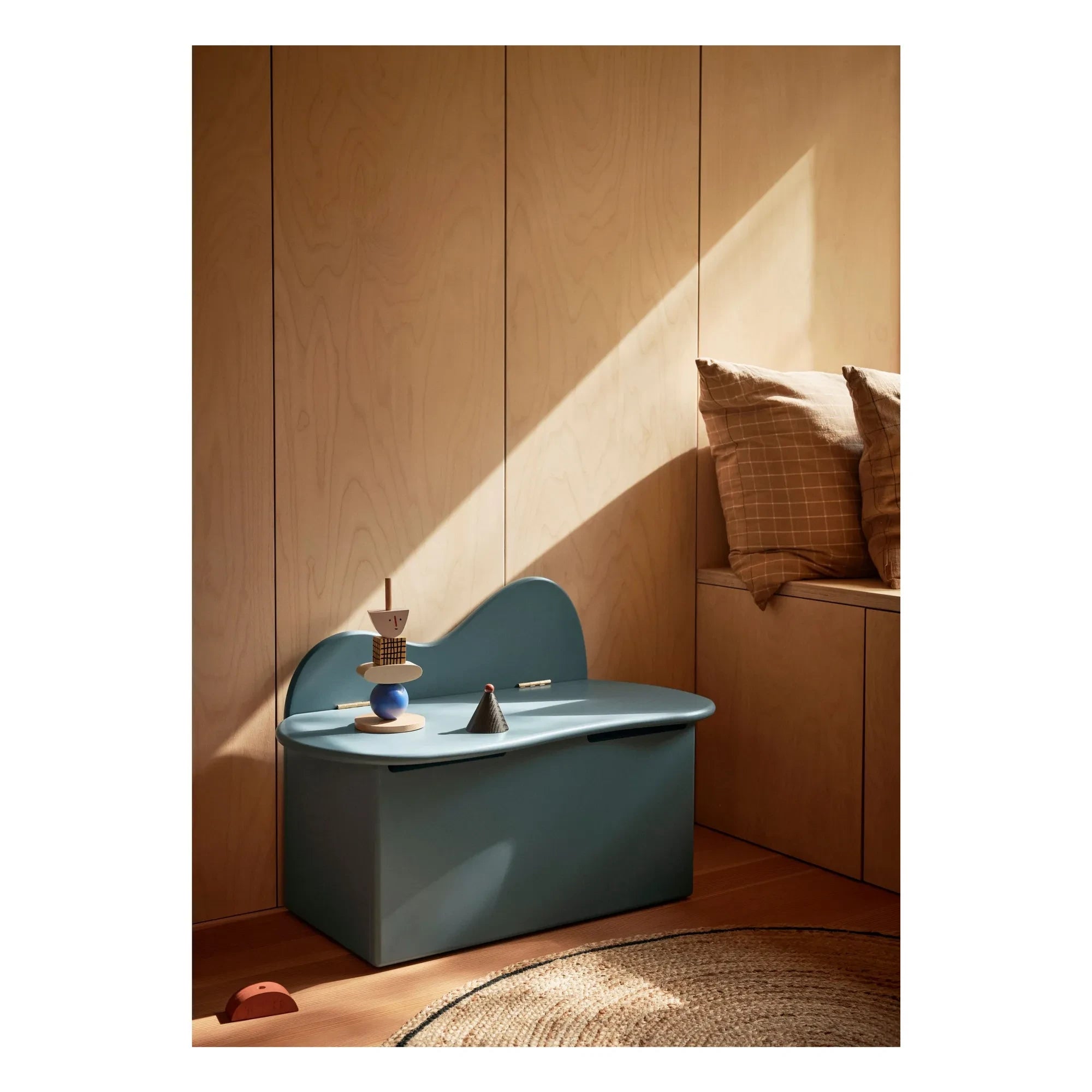 Ferm Living Kids - Cesto de almacenamiento Slope | Gris azulado