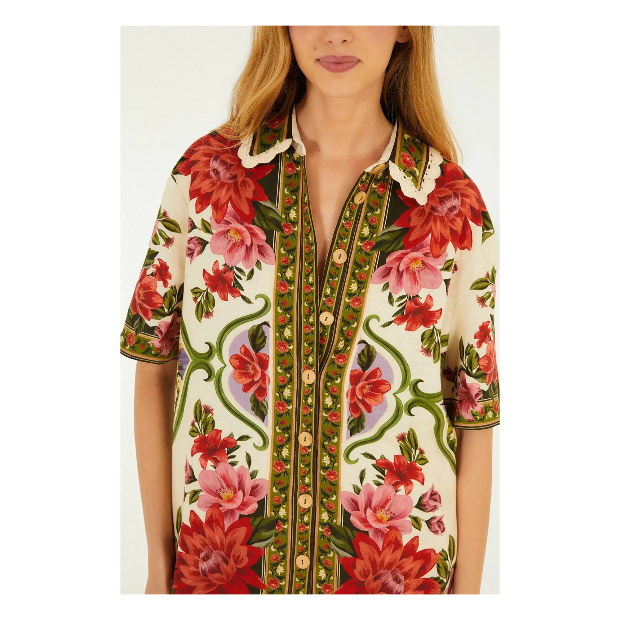 Farm Rio - Camisa de lino Wonder Rio | Crudo