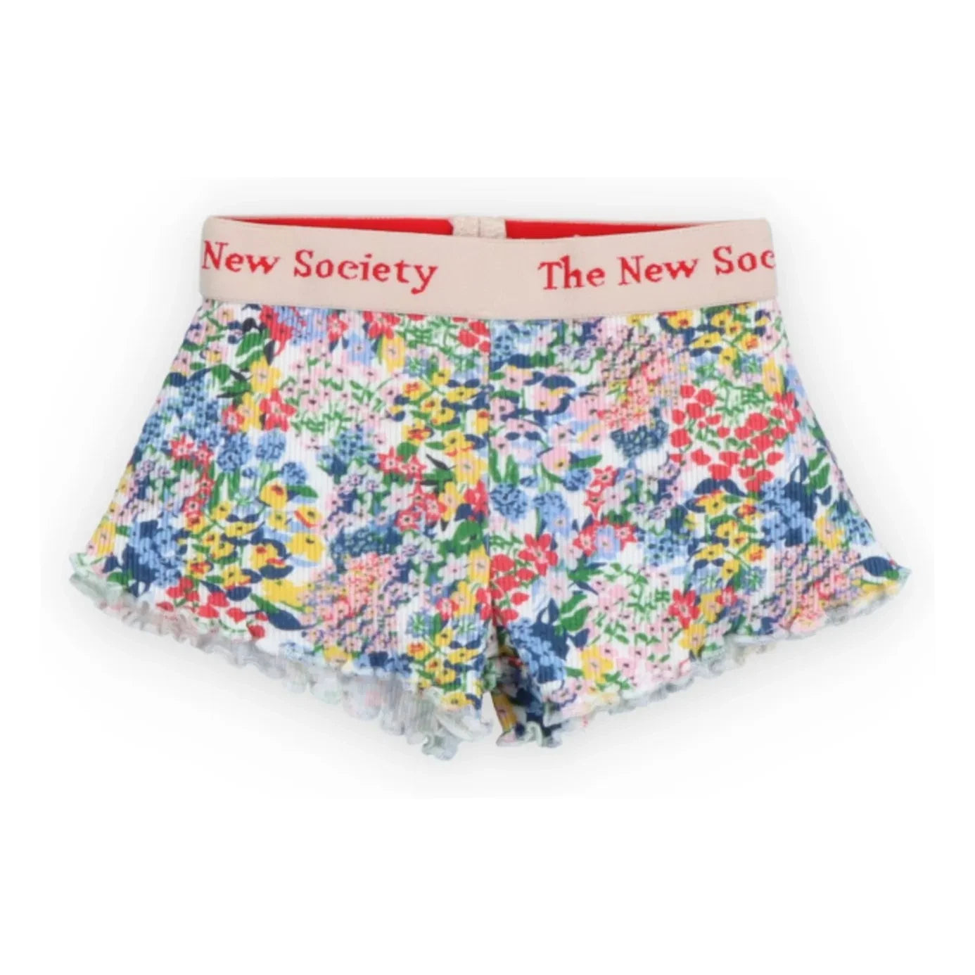 the new society - Short de bebé de pana con estampado floral Verbena | Azul