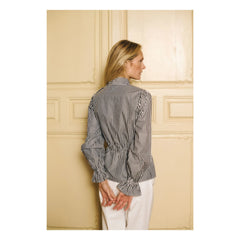 Maria de la Orden - Blusa Brighton de algodón a rayas | Azul marino