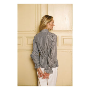 Maria de la Orden - Blusa Brighton de algodón a rayas | Azul marino