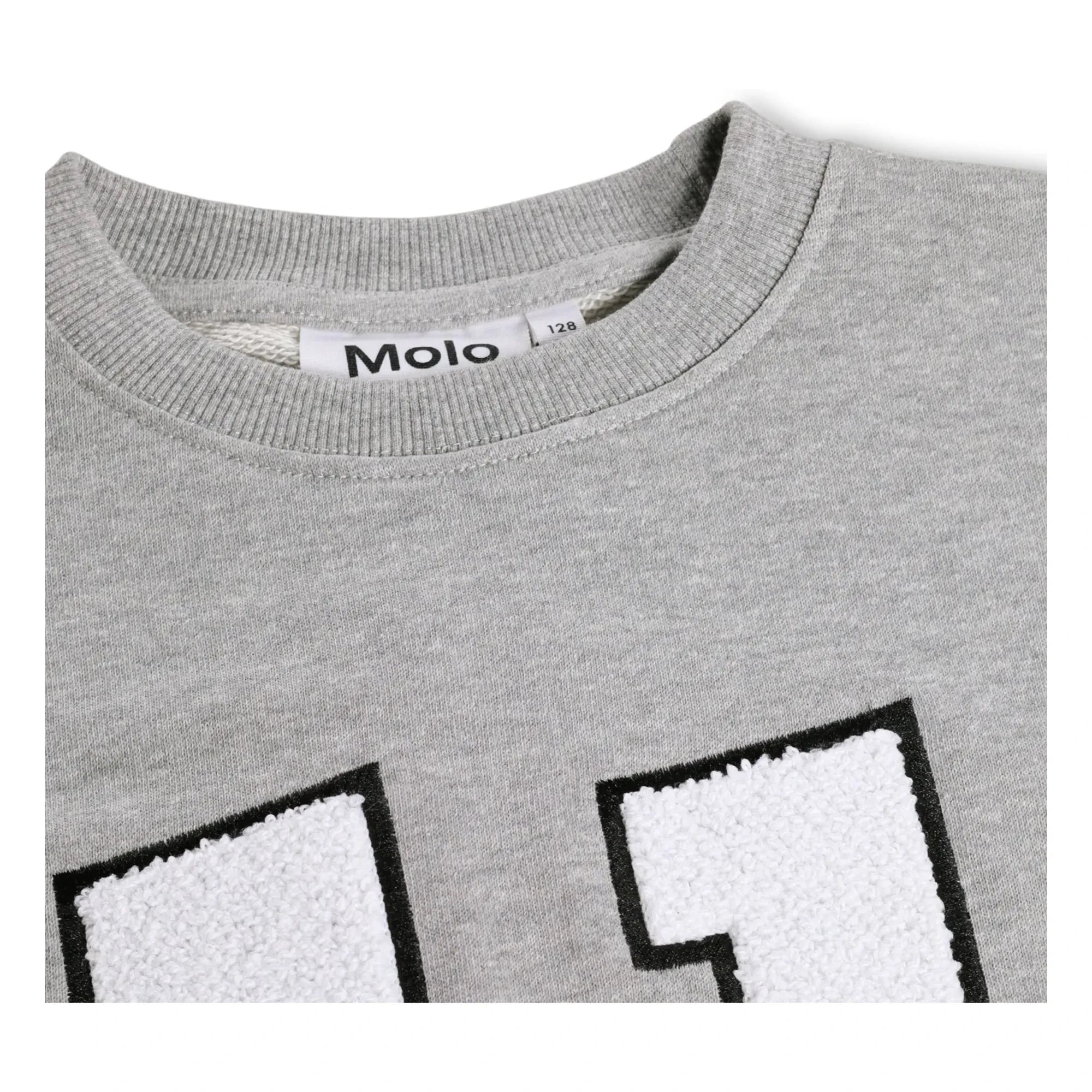 Molo - Sudadera Magni n.º 11 Smile Algodón orgánico | Gris melange