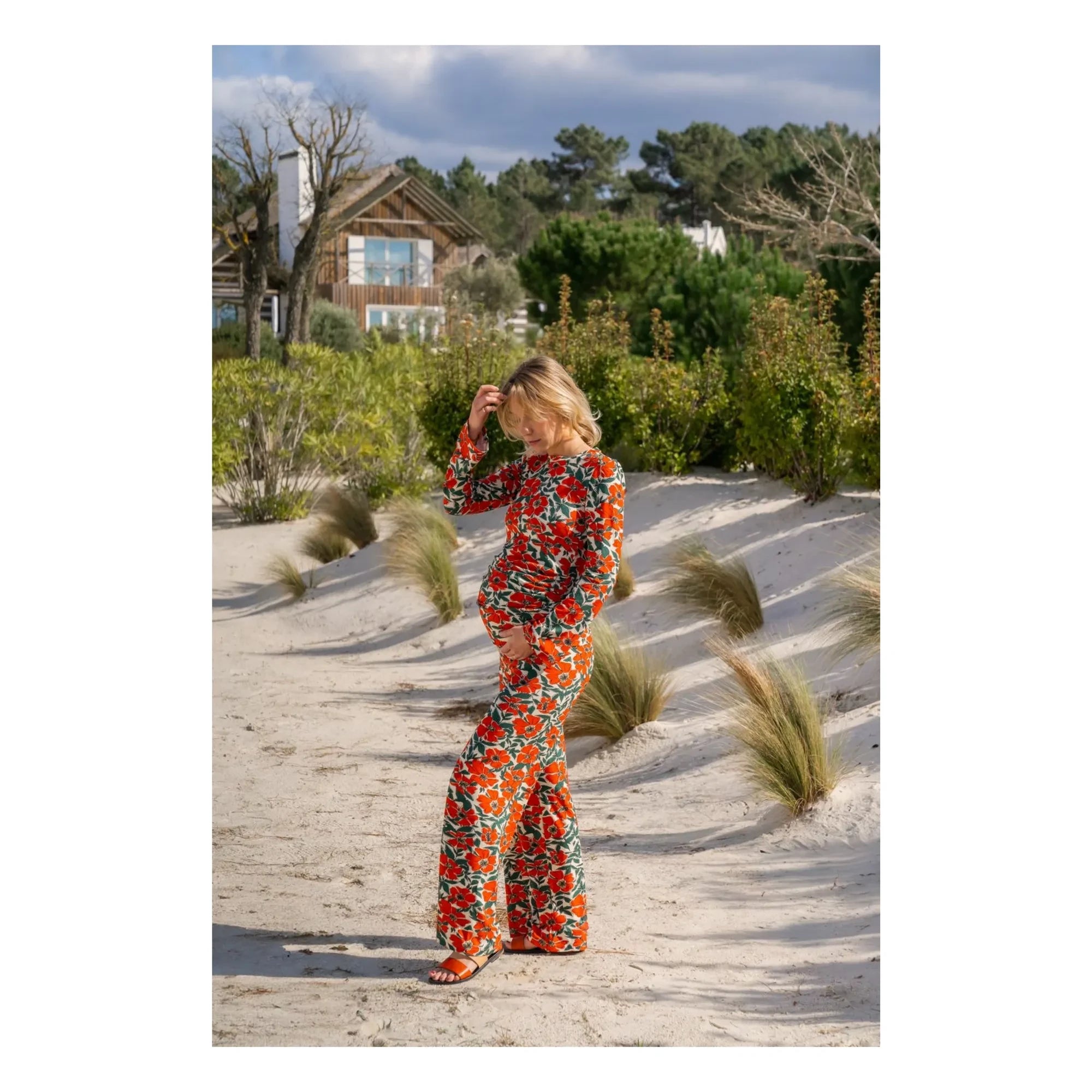 Colección Paloma - Pantalones de maternidad Andrea Poppy | Rojo