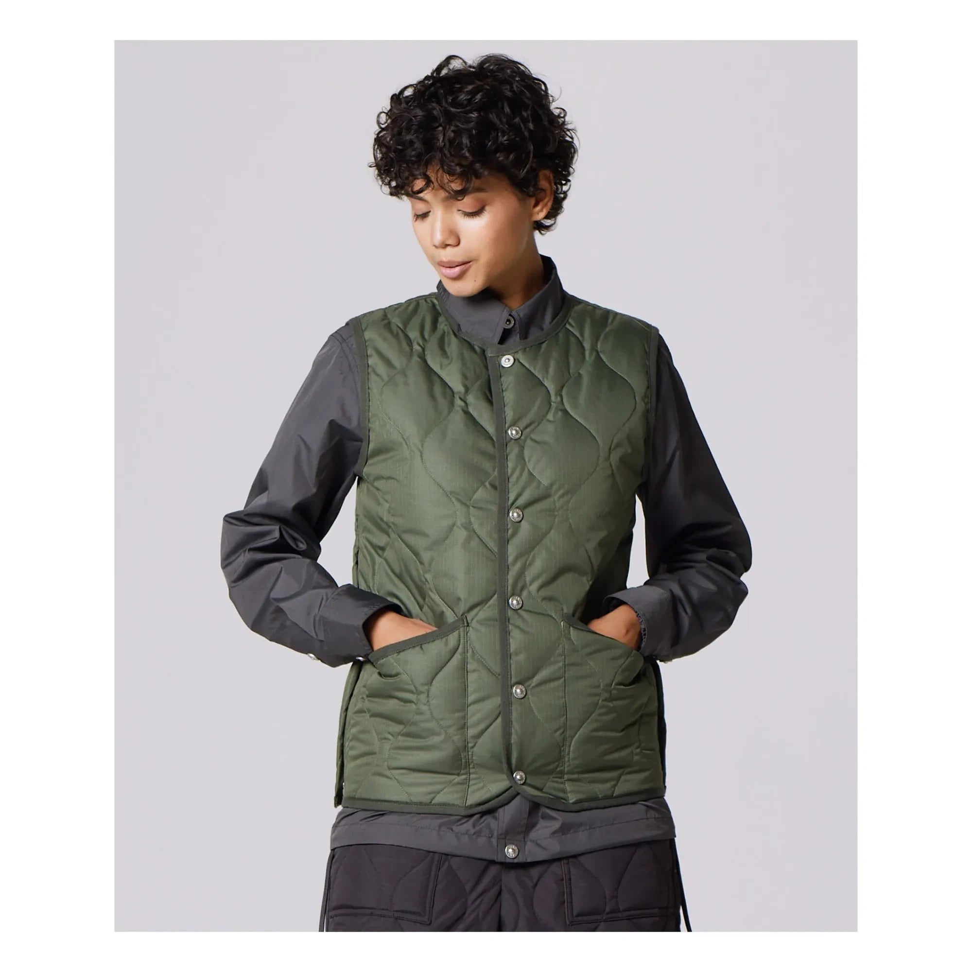 Taion - Chaleco militar sin mangas unisex | Caqui oscuro