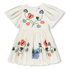 Molo - Vestido Margarita Mariposas Algodón Orgánico | Crema