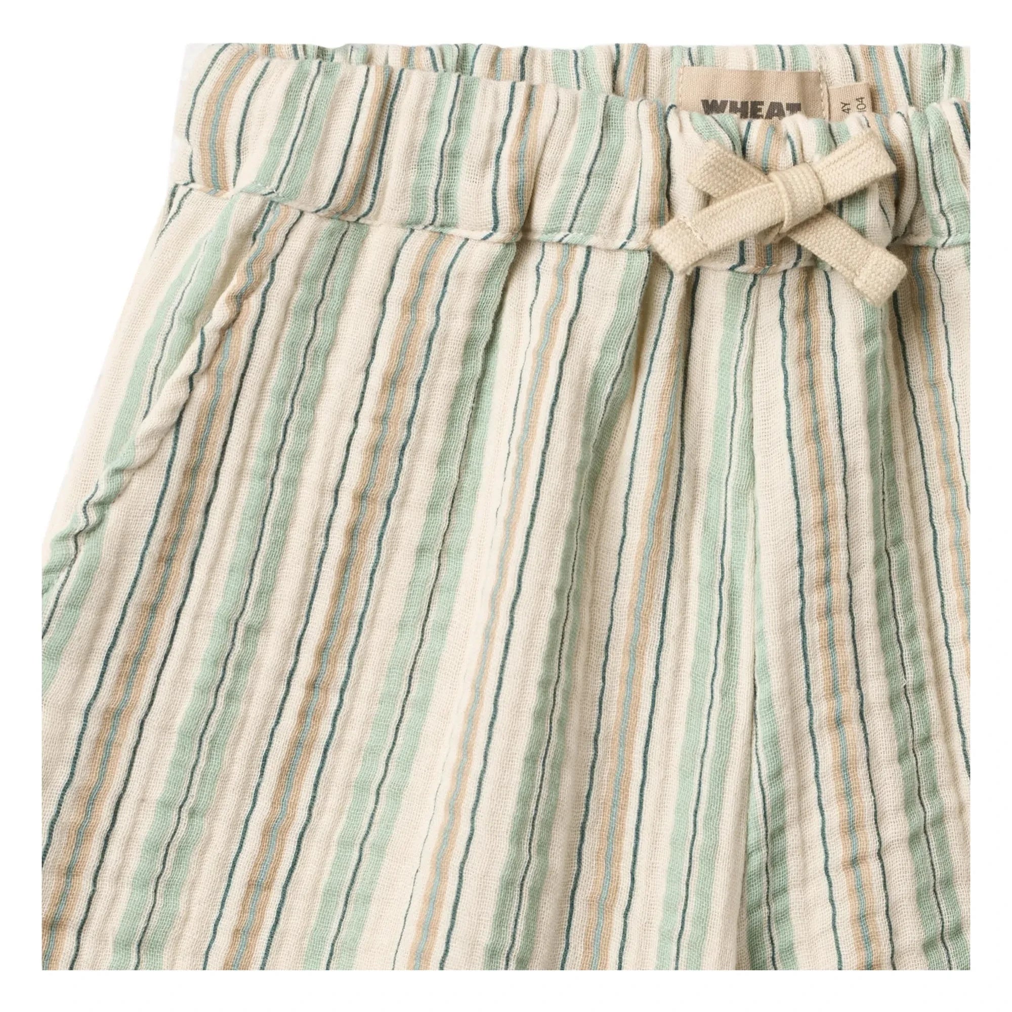 Wheat - Shorts de algodón orgánico a rayas Cuba | Verde claro