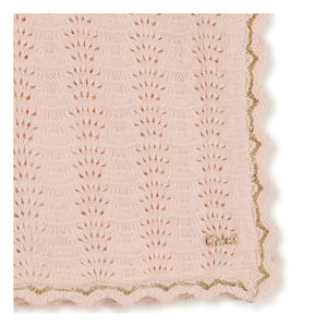 Chloé - Manta de algodón orgánico | Rosa empolvado