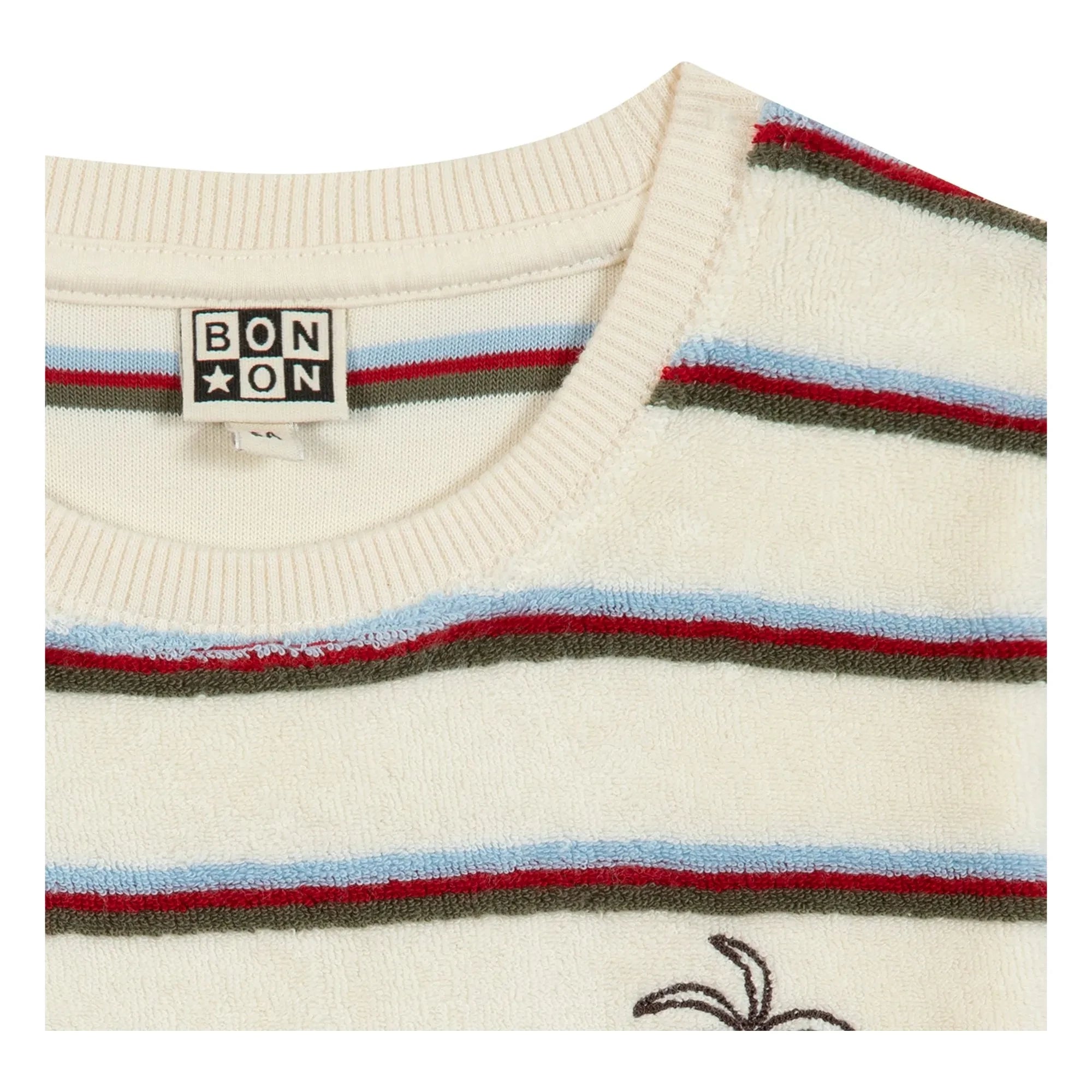 Bonton - Livo Camiseta de Rayas con Toalla | Blanco