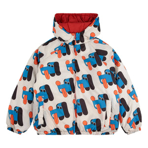 Bobo Choses - Chaqueta impermeable de fibra reciclada de doble cara | Blanco