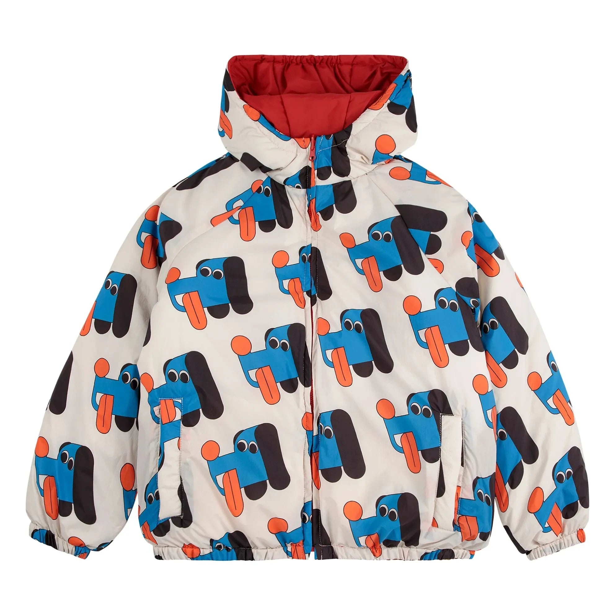 Bobo Choses - Chaqueta impermeable de fibra reciclada de doble cara | Blanco
