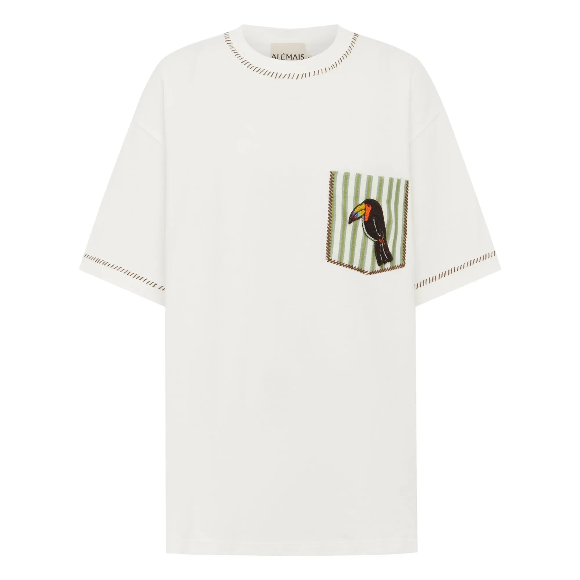 Alémais - Camiseta Toucan de algodón orgánico | Blanco