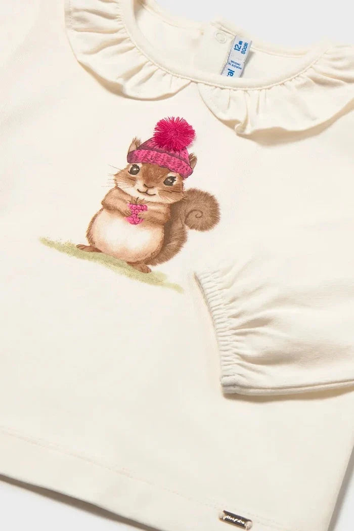 Blusa de manga larga de algodón y elastano Mayoral para niños