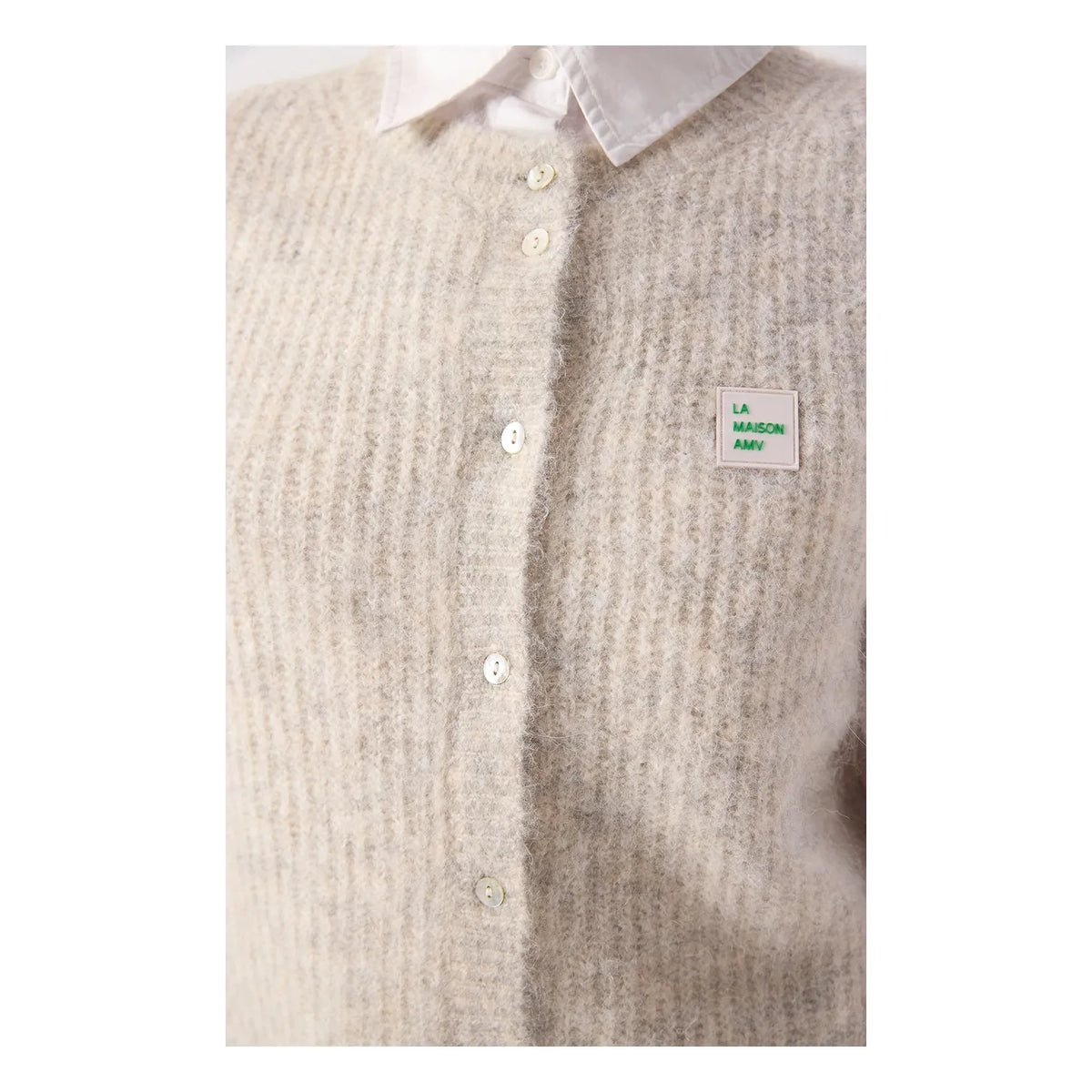 American Vintage - Cárdigan East Alpaca | Gris jaspeado