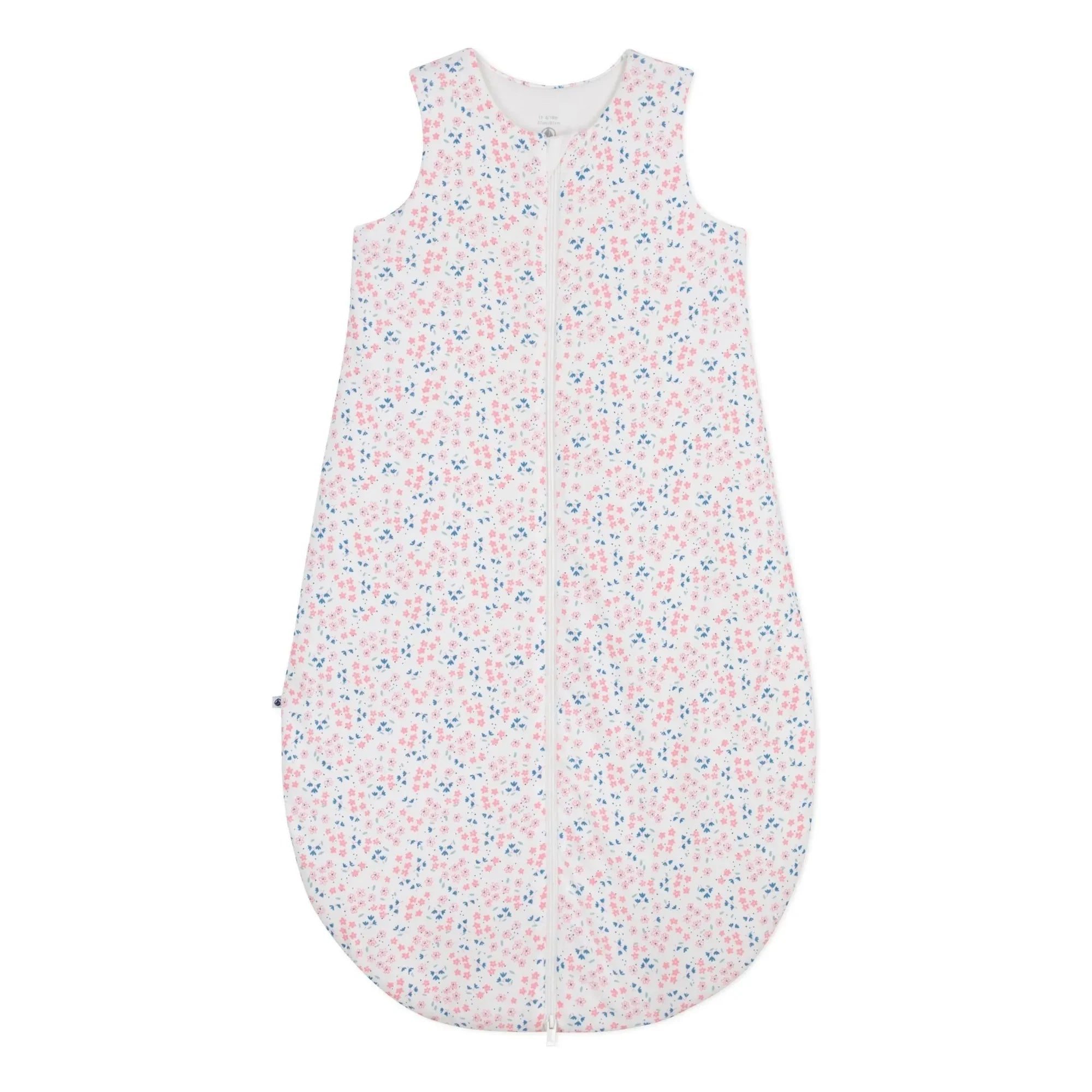 Petit Bateau - Saco de dormir de algodón orgánico Fleurie | Blanco