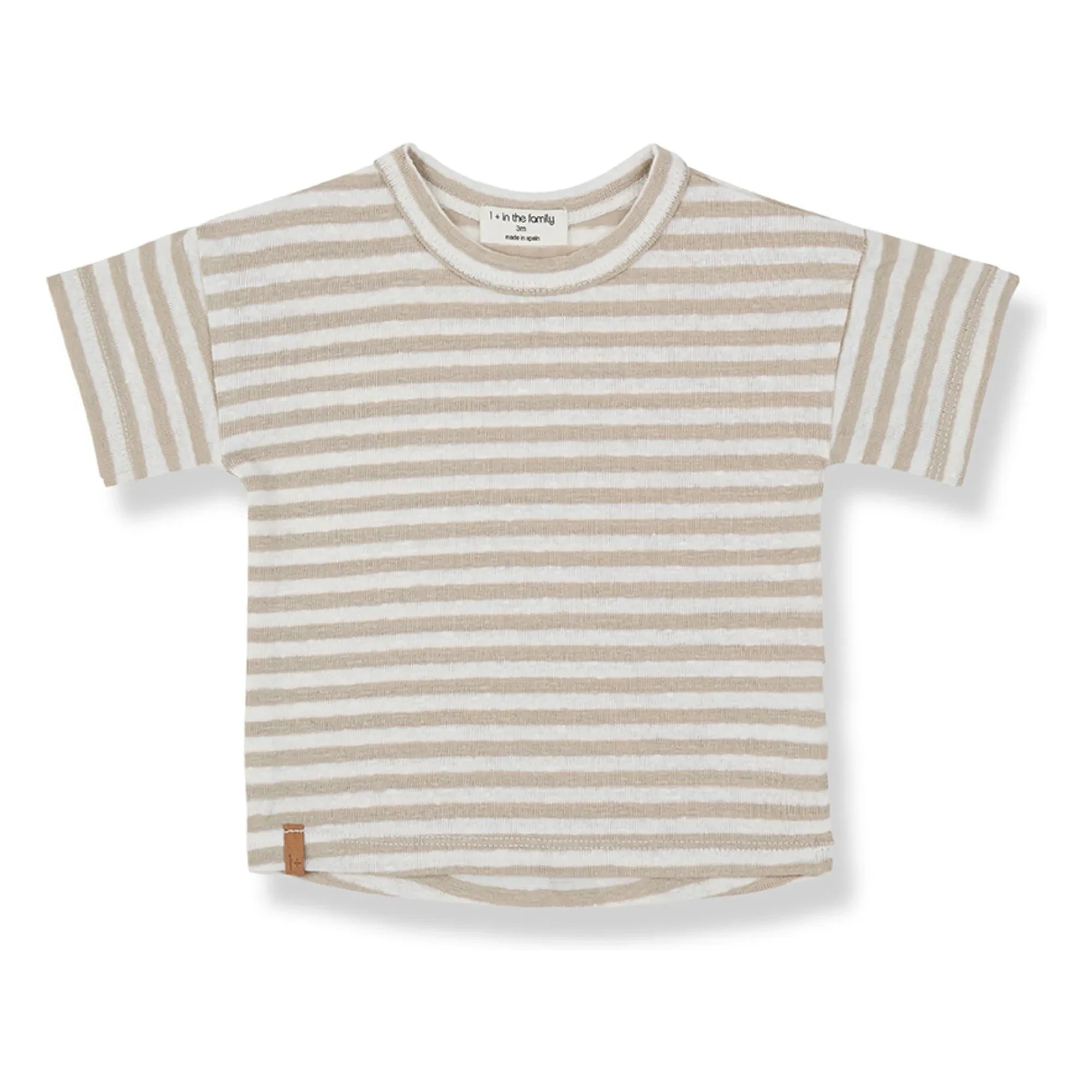 1+ in the family - Camiseta de lino a rayas | Beige