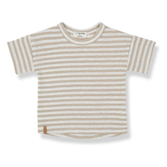 1+ in the family - Camiseta de lino a rayas | Beige