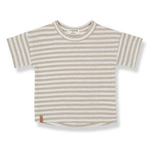 1+ in the family - Camiseta de lino a rayas | Beige