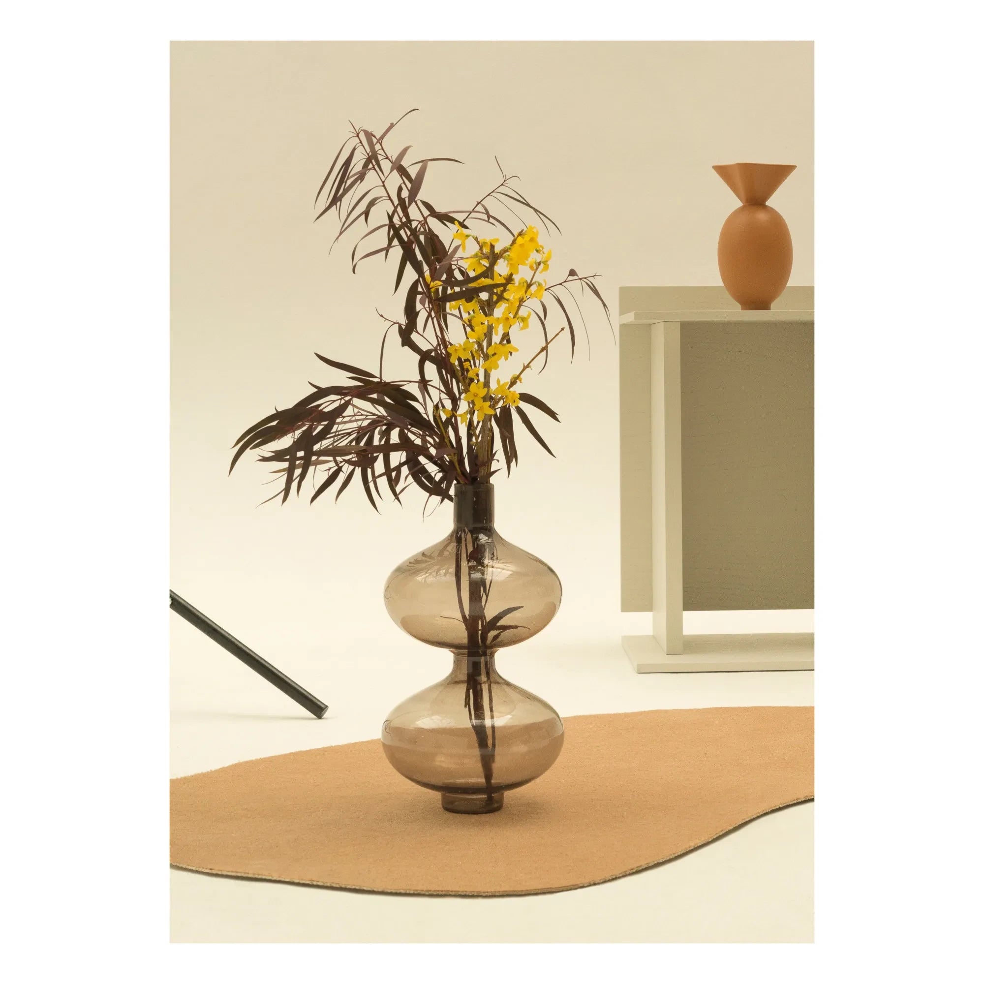 Objetos Decorativos - Florero de borosilicato ahumado | Marrón