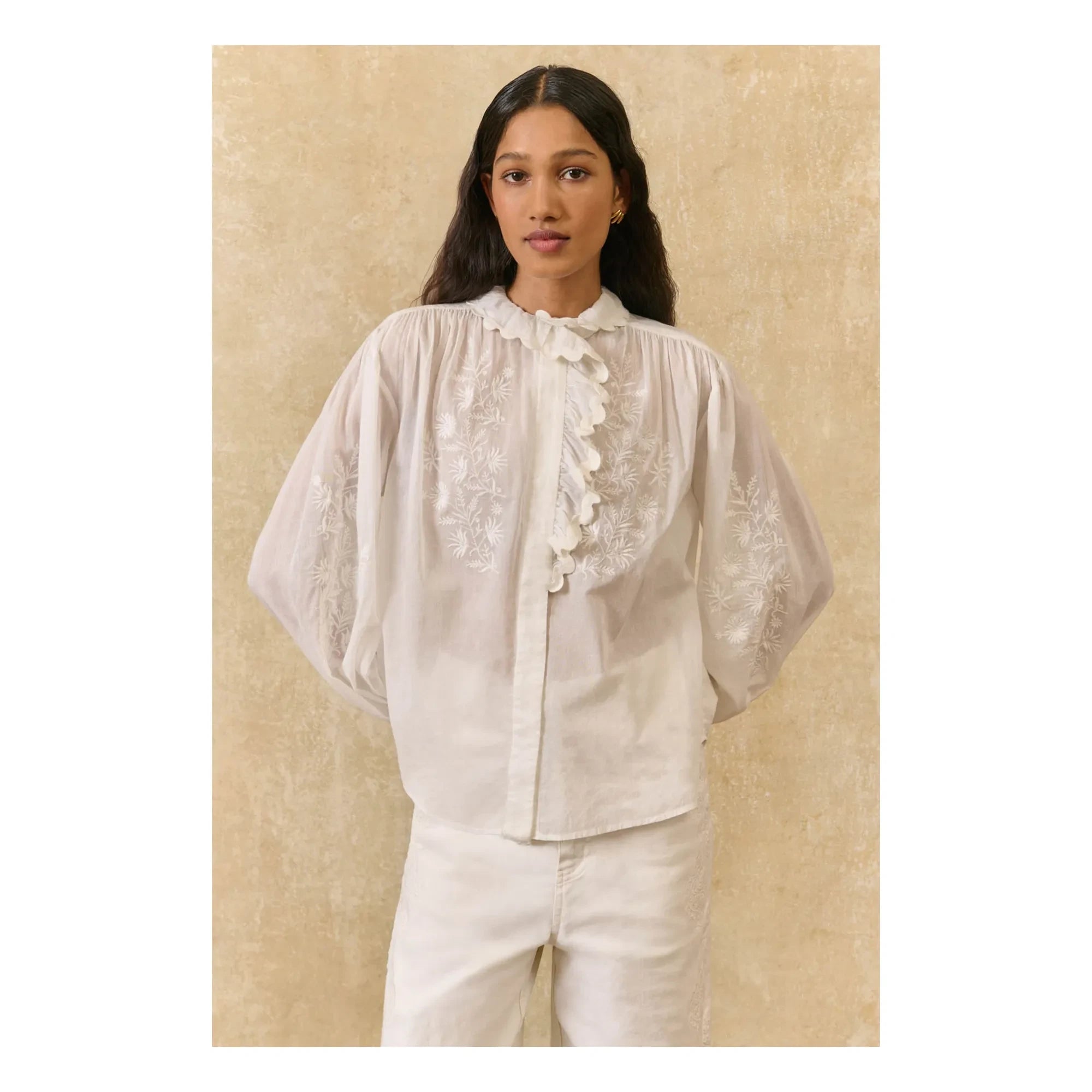 Louise Misha - Blusa Cora de Algodón Orgánico | Blanco