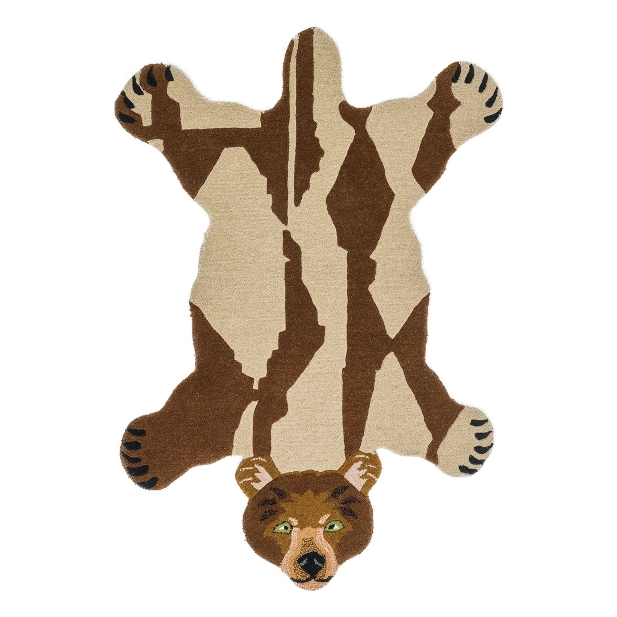 Doing Goods - Alfombra de lana con forma de oso | Marrón