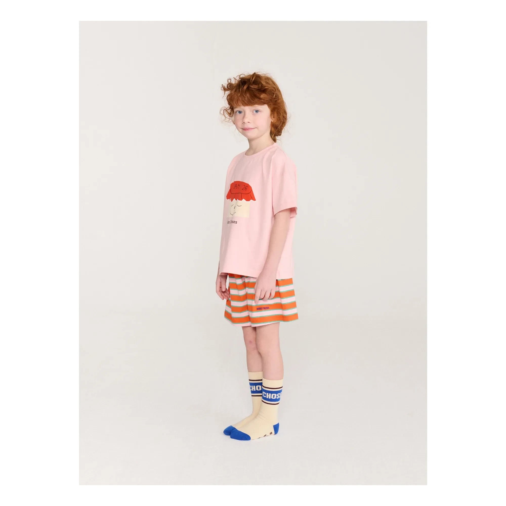 Bobo Choses - Conjunto de camiseta y pantalón corto de algodón orgánico Jam 26 | Rosa