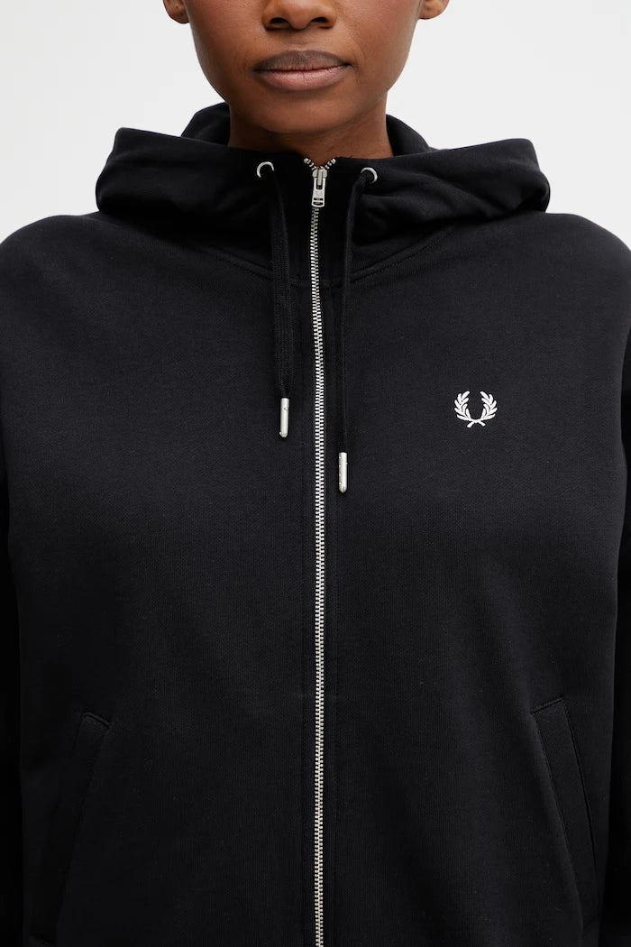 Sudadera Fred Perry de algodón con cremallera para mujer