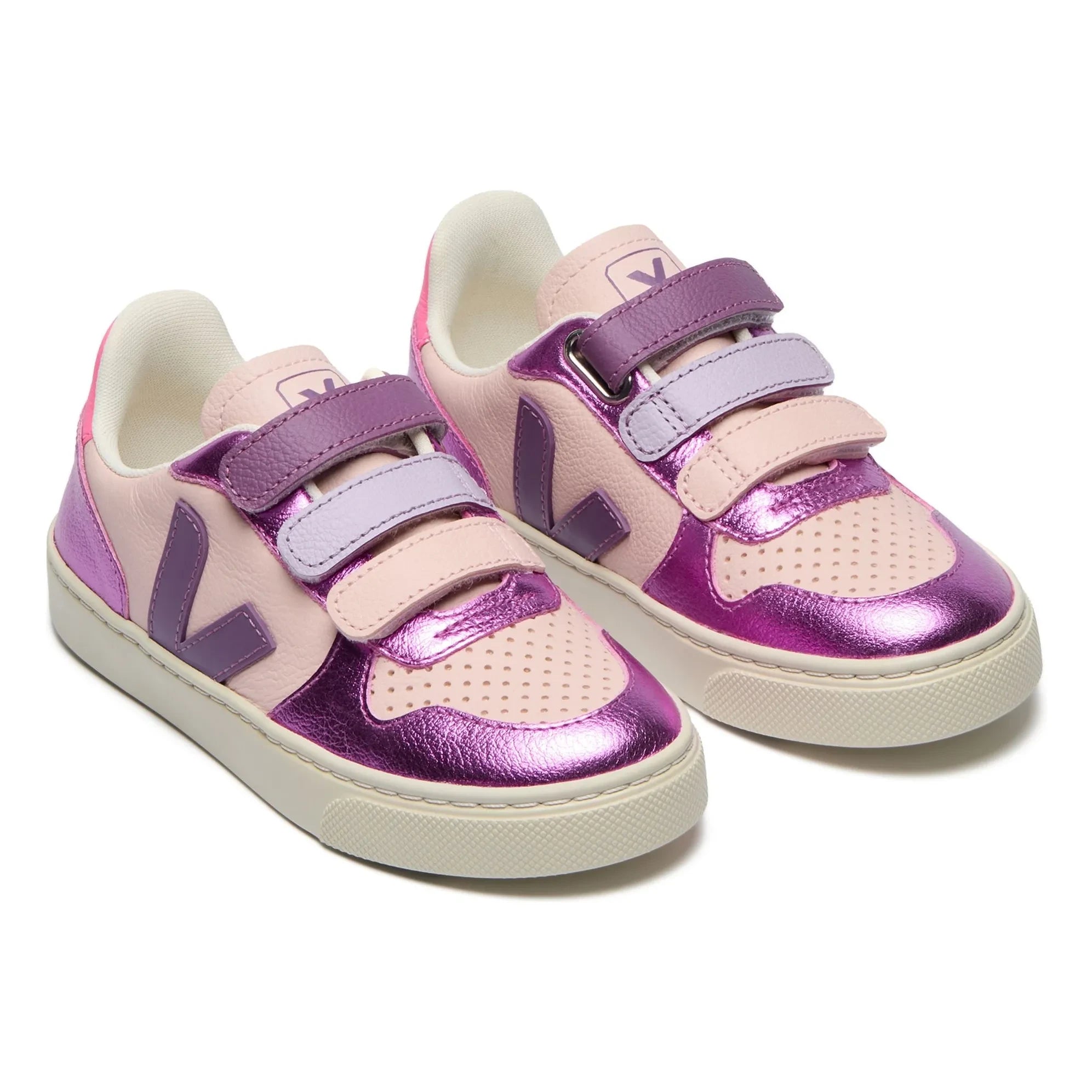 Veja - Zapatillas Deportivas de Cuero Rayadas V-10 O.T. | Morado