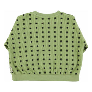 Piupiuchick - Sudadera de estrellas de canalé de algodón orgánico | Verde