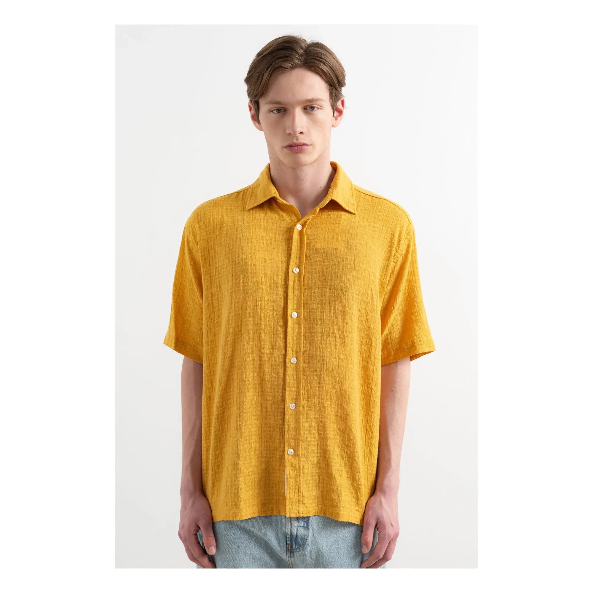 Edmmond Studios - Camisa de manga corta color mostaza Straw Land