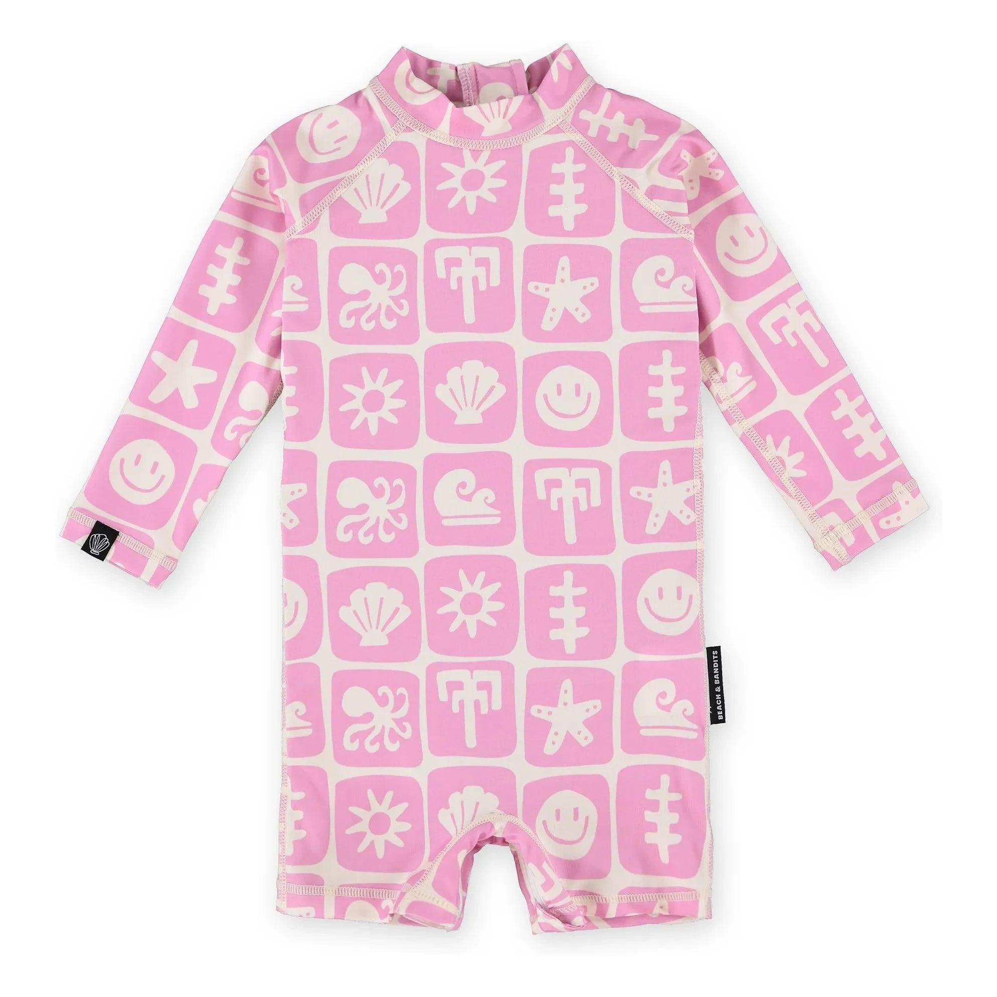 Beach & Bandits - Sea Smiley Mono Reciclado Fibra Protección UV | Rosa