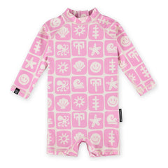 Beach & Bandits - Sea Smiley Mono Reciclado Fibra Protección UV | Rosa