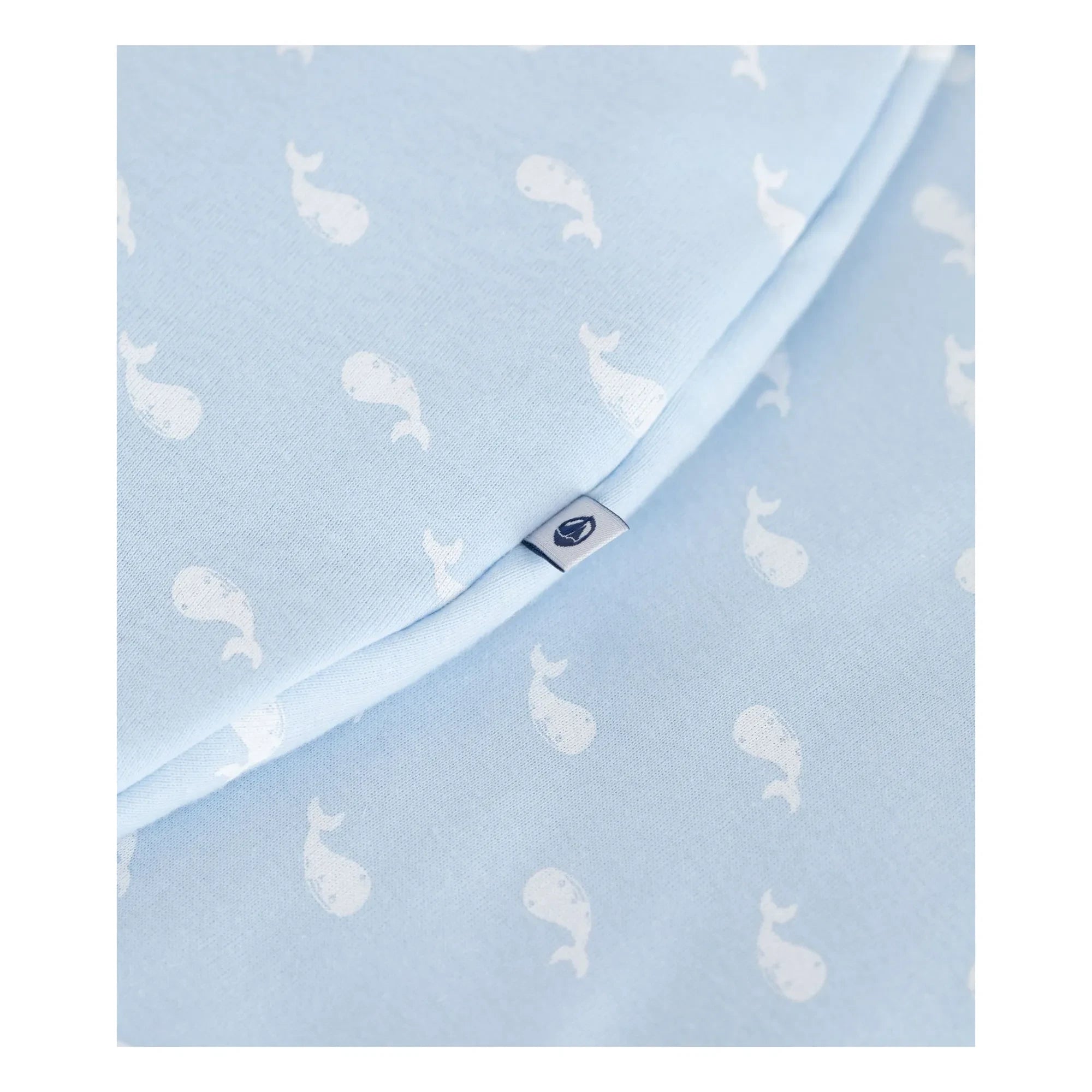Petit Bateau - Baleines Organik Pamuklu uyku tulumu | Açık Mavi