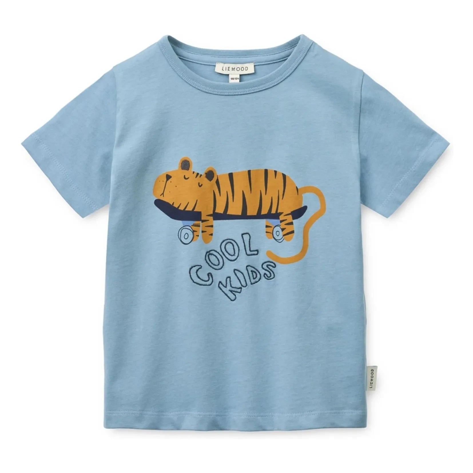 Liewood - Camiseta de algodón orgánico Apia Tiger | Azul