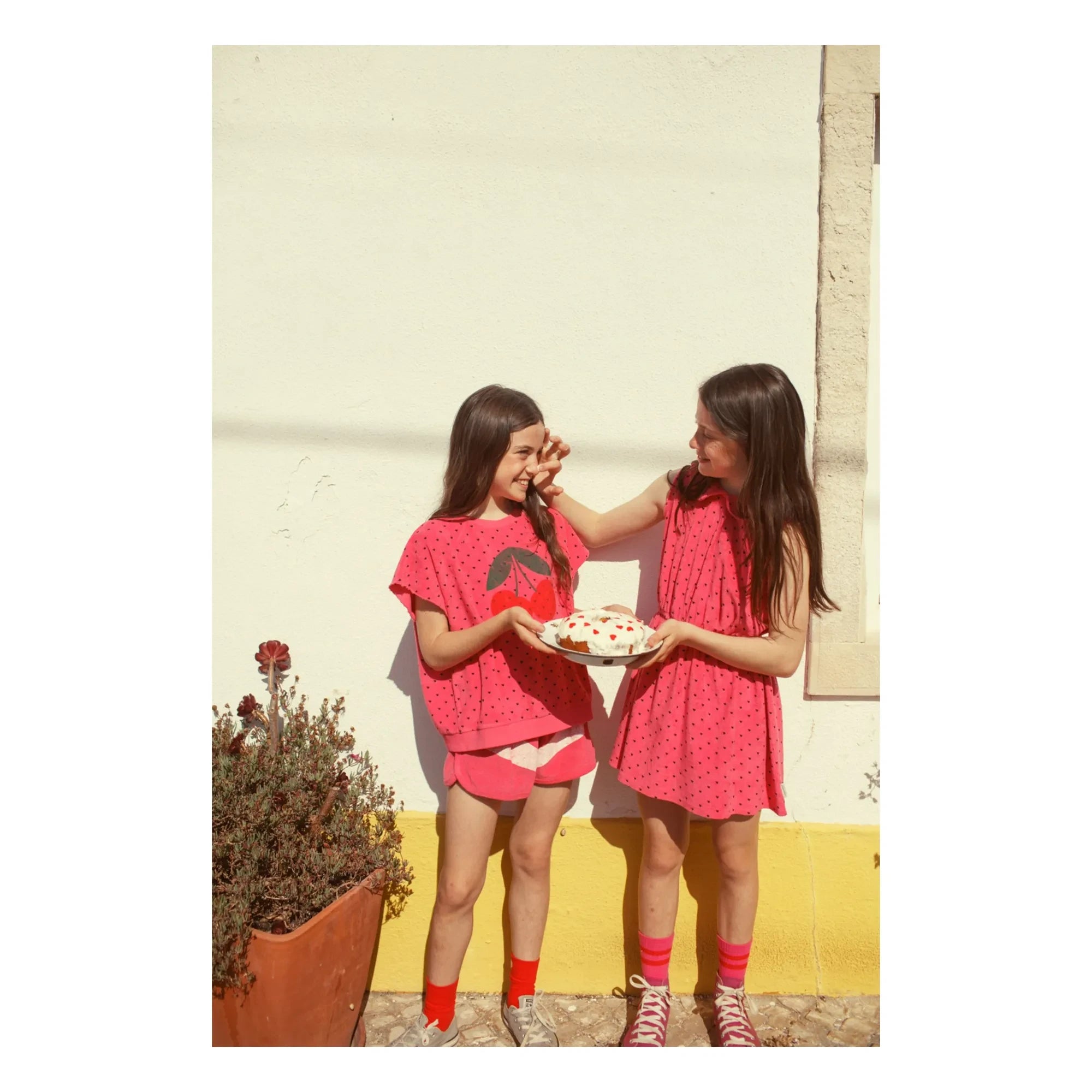 Piupiuchick - Vestido Corazón de Algodón Orgánico | Fucsia